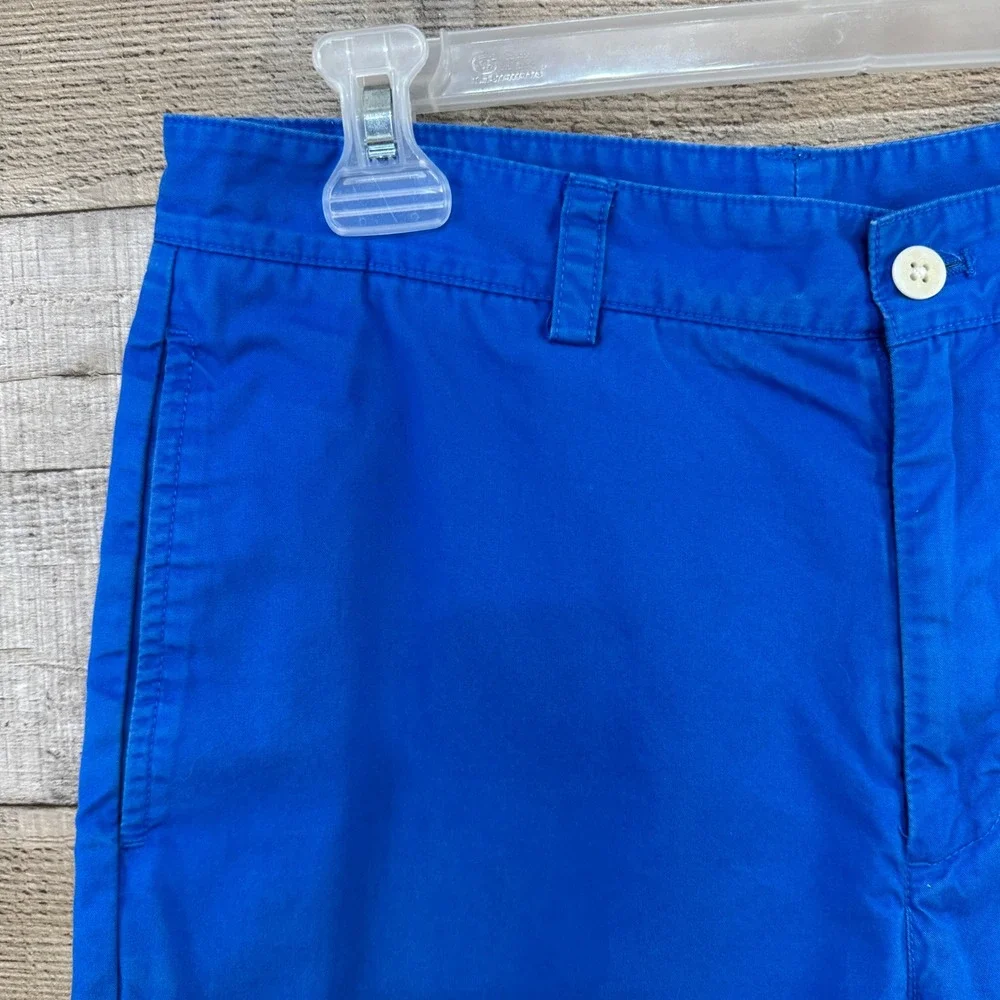 Vineyard Vines Mens 30 Royal Blue Breaker Cotton Twill Flat Front Chino Shorts